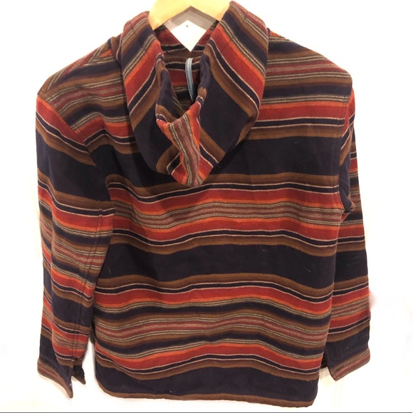 Faherty Brand Pacific Poncho Striped Hoodie Sweatshirt Woven Jacquard - Picture 4 of 7